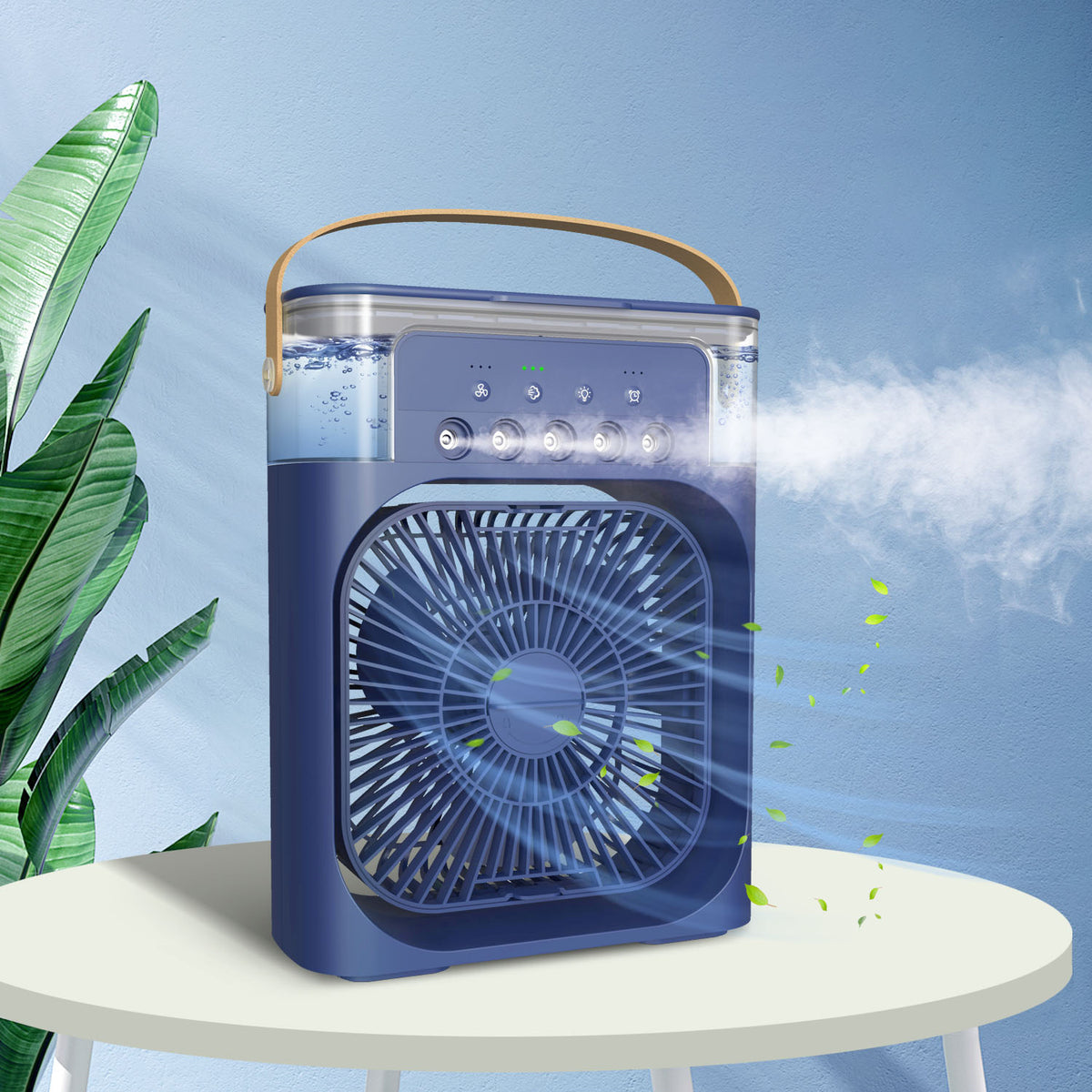 Portable Air Conditioner Fan with Wind Speeds,600ML Personal Cooling Fan,Air Cooler with Colors Light
