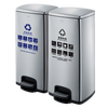 Stainless Steel Pedal Trash Can Large Wet And Dry Double Bucket With Lid  Garbage Sorting Box 60 Liters Sand Silver Steel 【641*290*690 mm】
