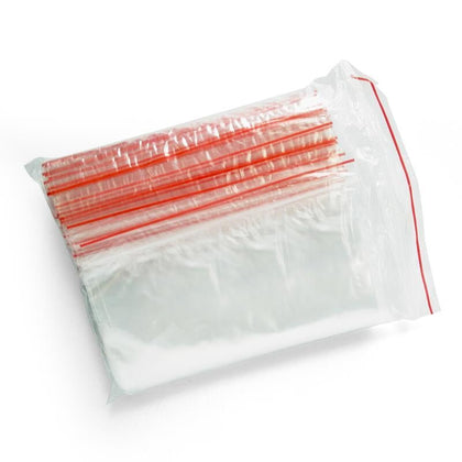 6 Pieces 100/Pack Large And Small No.8 Self Sealed Food Bag Thickened Waterproof Food Transparent PE Sealed Bag Clip Chain Moisture Proof Sealed Bag 17 × 24cm