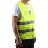 15 Pieces Yellow Cloth Reflective Vest (Silver Reflective Strip Front Two Back Two) Yellow Free Size