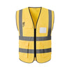 6 Pieces Safety Vest Fluorescent Reflective Vest Multi-Pocket Safety Suit Construction Worker Traffic Sanitation Protection Cloth - Yellow