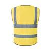 6 Pieces Safety Vest Fluorescent Reflective Vest Multi-Pocket Safety Suit Construction Worker Traffic Sanitation Protection Cloth - Yellow