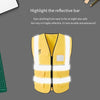 6 Pieces Safety Vest Fluorescent Reflective Vest Multi-Pocket Safety Suit Construction Worker Traffic Sanitation Protection Cloth - Yellow