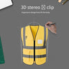 6 Pieces Safety Vest Fluorescent Reflective Vest Multi-Pocket Safety Suit Construction Worker Traffic Sanitation Protection Cloth - Yellow