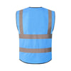 6 Pieces Safety Vest Blue Reflective Vest Multi-Pocket Safety Suit Construction Worker Traffic Sanitation Protection Cloth - Blue