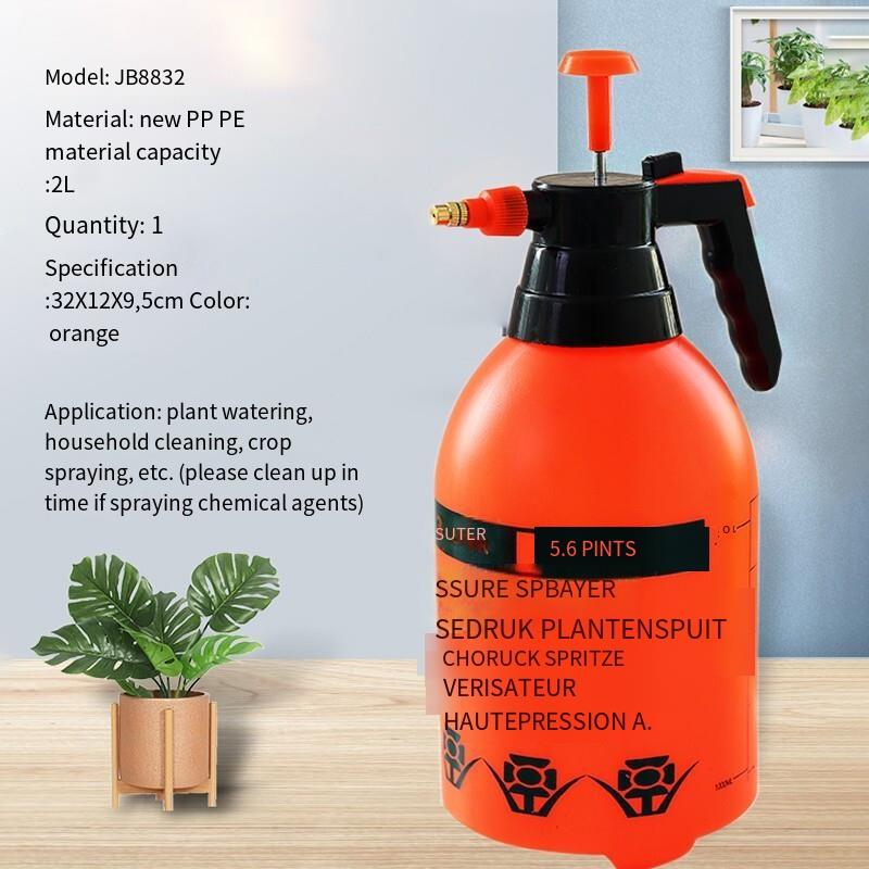 10 Pcs Watering Flower Pot Spray Bottle Garden Household Watering Kettle Pressure Sprayer Sterilizing Kettle (Orange Red)