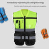 High Visibility Reflective Safety Vests with Pockets and Zipper Front 2 Highly Reflective Strips for Safety Working Running - Fluorescent Yellow+Black