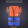 6 Pieces Highly Visibility Original Safety Vest with 4 Highly Reflective Strips Safety Zipper Breathable Fabric for Outdoor Work Jogging Sports - Orange + Blue