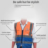 6 Pieces Highly Visibility Original Safety Vest with 4 Highly Reflective Strips Safety Zipper Breathable Fabric for Outdoor Work Jogging Sports - Orange + Blue