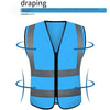 10 Pieces High Visibility Safety Vest with Zipper Construction Work Vest Breathable Lightweight Reflective Running Vest