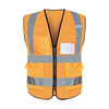 6 Pieces Reflective Vest Emergency Rescue Warning Vest Traffic Cycling Sanitation Road Construction Multi Pocket Orange Fluorescent Yellow