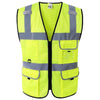 6 Pieces Mesh Reflective Vest Construction Sanitation Reflective Clothing Riding Vest Breathable Printable Fluorescent Yellow Size L