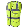 6 Pieces Mesh Reflective Vest Construction Sanitation Reflective Clothing Riding Vest Breathable Printable Fluorescent Yellow Size L