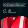 10 Pieces Reflective Vest Zipper Multi-Pocket Safety Vest Traffic Safety Warning Vest 4 Reflective Strips for Sanitation Construction Riding - Fluorescent Red