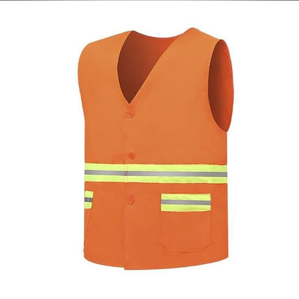 10 Pieces Environmental Sanitation Vest Reflective Vest Work Clothes Reflective Clothing Property Cleaning Workers Road Construction Can Print Orange Free Size