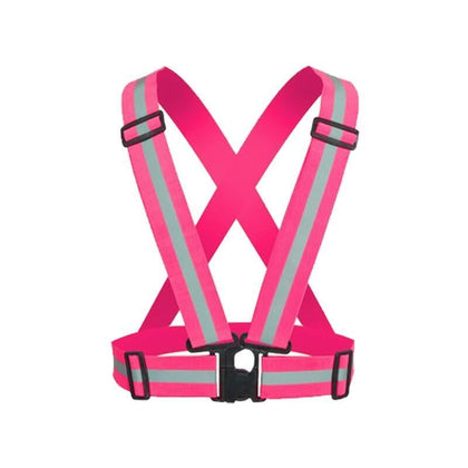 15 Pieces Reflective Vest Reflective Strap Running Vest Traffic Riding Vest Car Safety Warning Vest Environmental Sanitation Reflective Sports Strap Buckle Rose Red