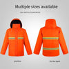 Reflective And Waterproof Cotton Clothing Thickened In Winter Waterproof Raincoat Sanitation And Cleaning Traffic Labor Protection Cotton Padded Jacket Detachable Cotton Padded Clothing Orange