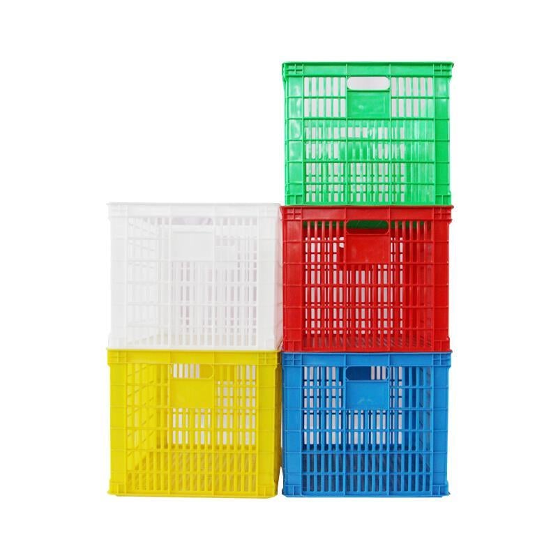 Large Square Plastic Basket Turnover Basket Factory Plastic Frame Turnover Box Express Basket  Outside 800 * 570 * 510 (blue)