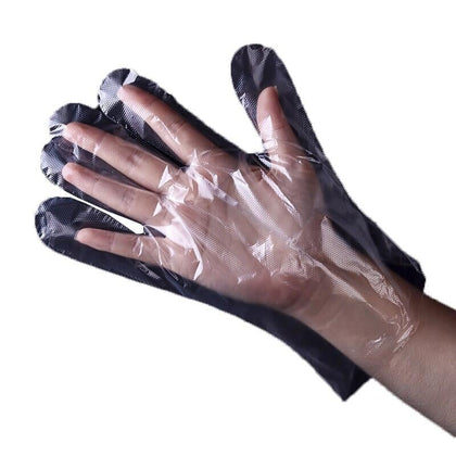 10 Bags 100 Pieces/Bag Disposable Gloves PE Thick Dining Beauty Household Gloves Transparent Plastic Non-Slip Durable Gloves