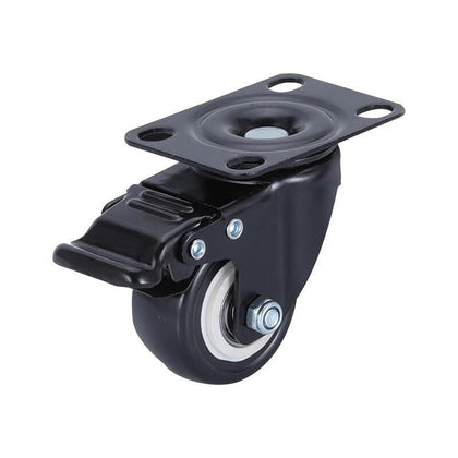 Black Diamond, Silent And Wear-resistant PU Polyurethane Caster, Industrial Universal Wheel, Flat Wheel, Wheel, Roller, 2-inch Orientation (20 Pieces) + Brake (20 Pieces)