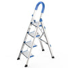 Stainless Steel Multi-function Thickened Miter Ladder Portable Non Slip Ladder Folding Ladder Five Step Blue (Full Step 18cm)