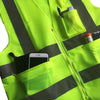 10 Pieces Multi Pocket Safety Vest Reflective Vest for Sanitation Road Construction Rescue Night Runing Riding - Fluorescent Yellow