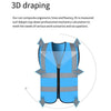 10 Pieces Reflective Vest Zipper Reflective Vest Fluorescent Blue Car Traffic Safety Warning Vest 4 Reflective Strips Environmental Sanitation Construction Duty Riding Safety Suit