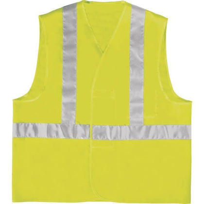 6 Pieces Fluorescent Vest Yellow L High Visibility Reflective Vest Safety Working Vest