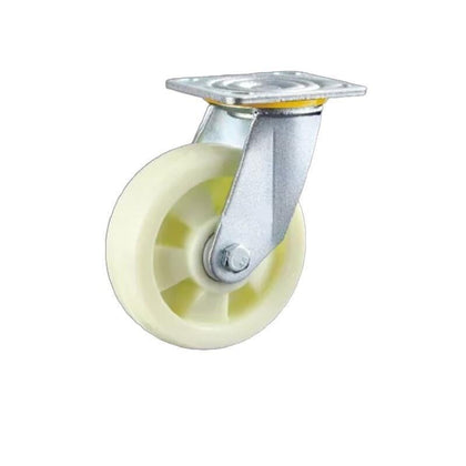 4 Sets 6 Inch Flat Bottom Movable Caster Heavy Beige Polypropylene (PP) Caster Universal Wheel