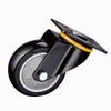 4 Sets 2.5 Inch Flat Bottom Caster Wheels Movable Black Polyurethane (PU) Casters