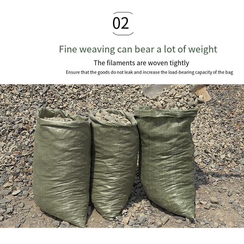6 Pieces Moisture-proof Waterproof Woven Bag Snakeskin Bag Express Parcel Bag Packing Load Bag Cleaning Garbage Bag 110 * 150 5 Pieces Gray Green