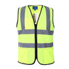 6 Pieces Ordinary Fluorescent Vest Two Pockets And Double Pencil Case Yellow