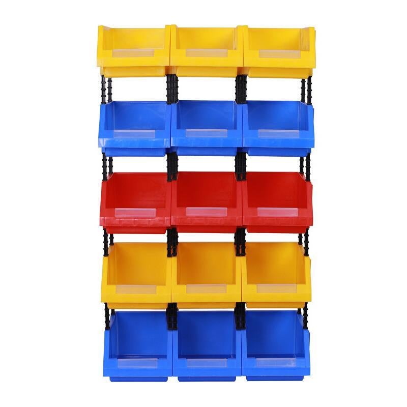 New Shelf Slant Mouth Sorting Storage Box Parts Box Combined Material Box Plastic Box Q3 340 * 200 * 140mm Red (10 Pack)