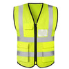 6 Pieces Reflective Vest Reflective Suit Cycling Traffic Construction Environmental Sanitation Vest (Multi Pocket Zipper Fluorescent Yellow Uniform Size)