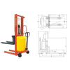 Single Door Semi Electric Stacker Electric Forklift Hydraulic Lifting Loading And Unloading Truck 2t Lifting 1.6m Pallet Stacking Forklift