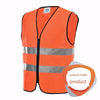 Fluorescent Yellow Reflective Vest 2 Reflective Strips Safety Vest Polyester Knitted Fabric Zipper Safety Clothes