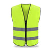 6 Pieces Reflective Vest with 2 Reflective Strips Safety Vest Night Work Uniform for Road Construction Riding - Fluorescent Yellow