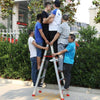 Aluminum Alloy Ladder 1.5m Thick Folding Herringbone Ladder 1.5m Thick  (Red)