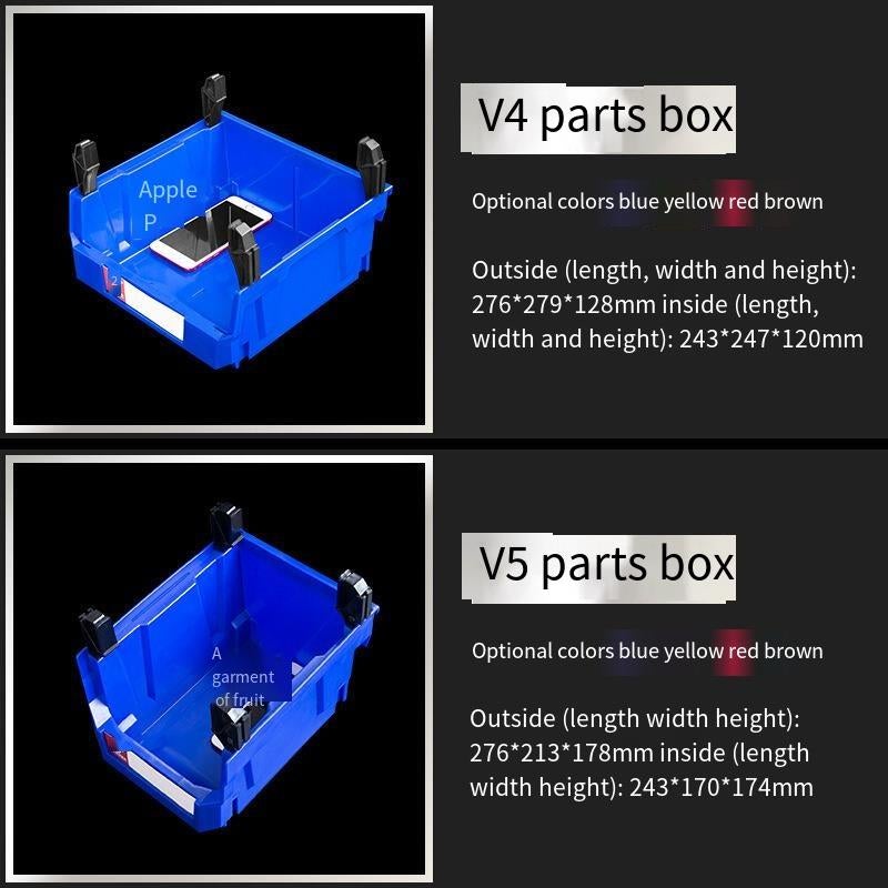 6 Pieces Dual Purpose Combined Parts Box Back Hanging Plastic Box  Inclined Material Box Component Box Classification Box  276 * 213 * 178mm