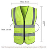 10 Pieces Reflective Vest Safety Protection Multi-Pocket Reflective Vest Zipper Fluorescent Vest Automobile Traffic Safety Warning Emergency Rescue Vest