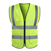 10 Pieces Reflective Vest Safety Protection Multi-Pocket Reflective Vest Zipper Fluorescent Vest Automobile Traffic Safety Warning Emergency Rescue Vest