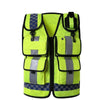 Reflective Vest Multi Function Multi Pocket Patrol Duty Reflective Vest Traffic Reflective Vest Lettering Safety Protective Clothing