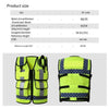 Reflective Vest Multi Function Multi Pocket Patrol Duty Reflective Vest Traffic Reflective Vest Lettering Safety Protective Clothing