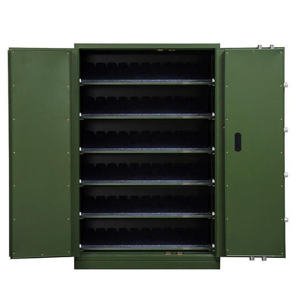 1560 * 1000 * 500MM Electronic Code Lock All Steel Double Lock Management Control Storage Cabinet Equipment Cabinet With Roller Green Pistol