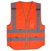 Orange L Multifunctional Reflective Safety Vest For Construction Site