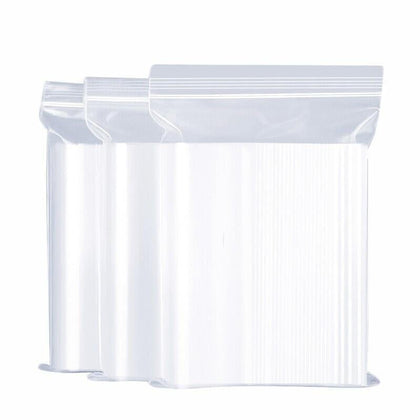 6 Bags 100 Pieces Disposable PE 12 Thread Self Sealing Bag Thickened Transparent Sealed Bag Zipper Bag Sample Storage Bag