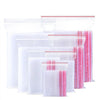 6 Bags 100 Pieces Disposable PE 12 Thread Self Sealing Bag Thickened Transparent Sealed Bag Zipper Bag Sample Storage Bag