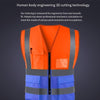 6 Pieces Zipper Multi Pocket Reflective Vest Car Traffic Safety Warning Vest Reflective Sanitation Construction Duty Riding Safety Suit Orange Blue