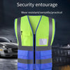 6 Pieces High Visibility Reflective Safety Vests with Pockets and Zipper Front 2 Highly Reflective Strips for Safety Working Running - Fluorescent Yellow+Blue