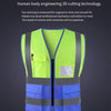 6 Pieces High Visibility Reflective Safety Vests with Pockets and Zipper Front 2 Highly Reflective Strips for Safety Working Running - Fluorescent Yellow+Blue